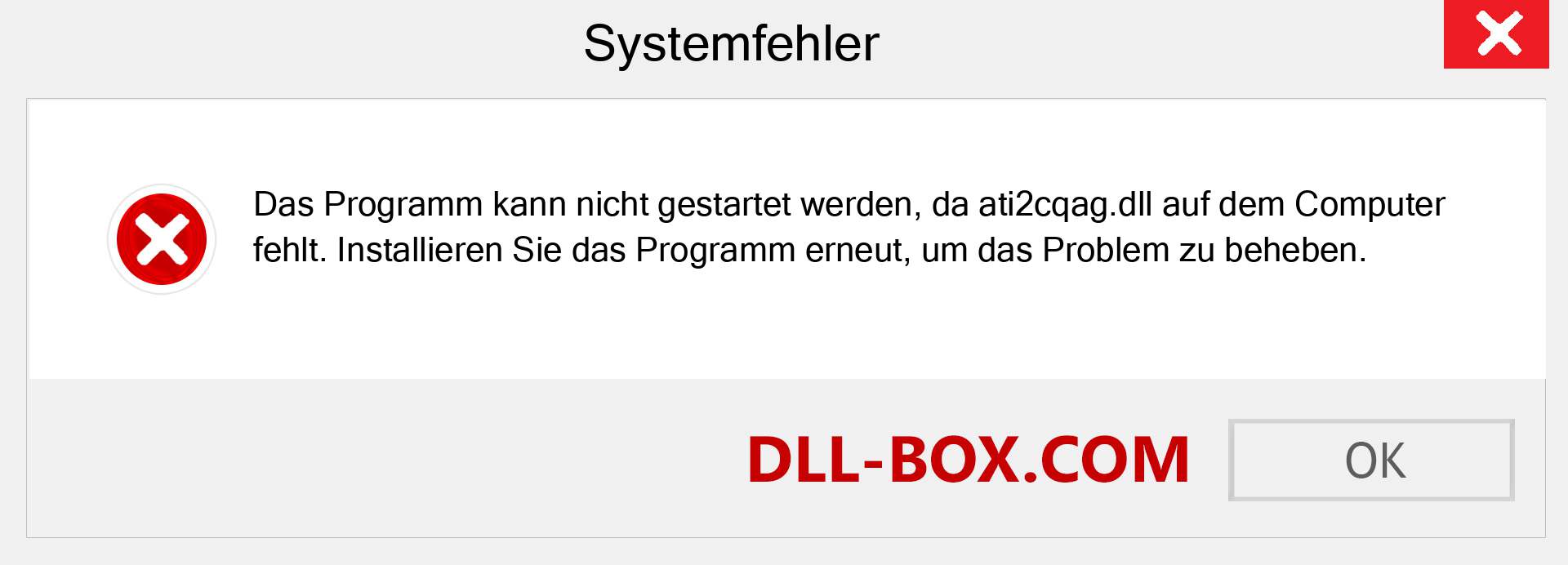 ati2cqag.dll-Datei fehlt?. Download für Windows 7, 8, 10 - Fix ati2cqag dll Missing Error unter Windows, Fotos, Bildern