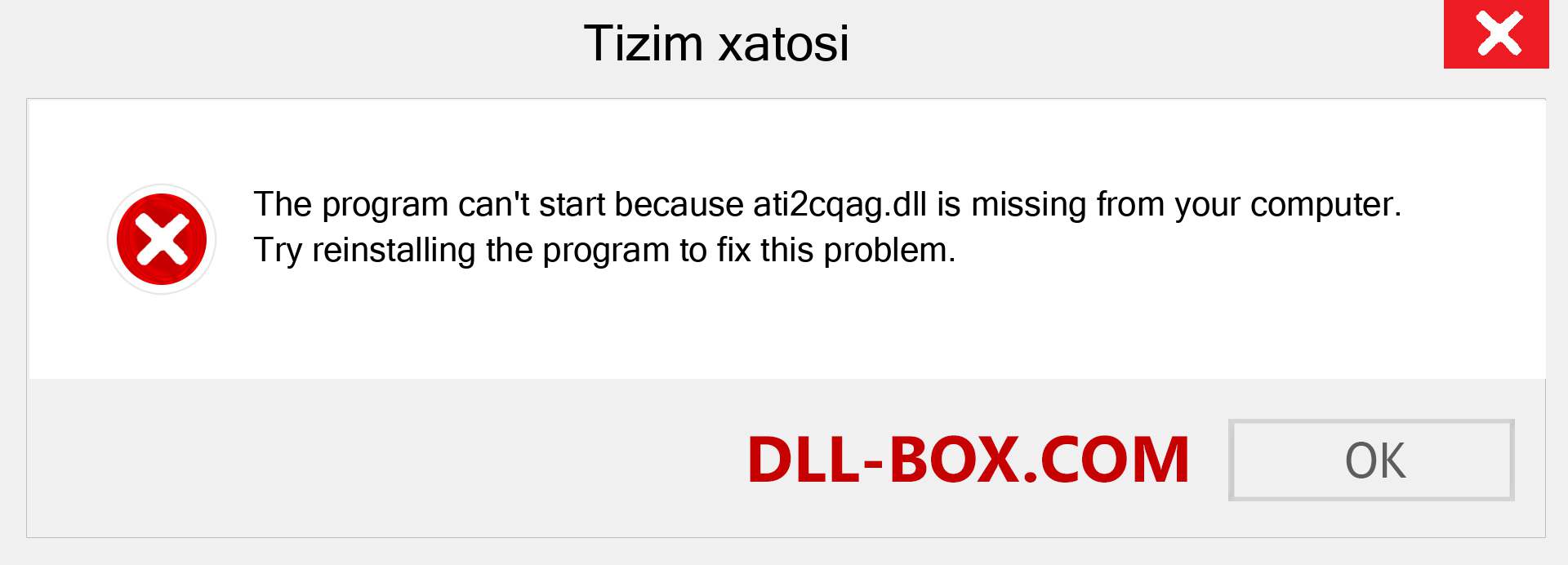 ati2cqag.dll fayli yo'qolganmi?. Windows 7, 8, 10 uchun yuklab olish - Windowsda ati2cqag dll etishmayotgan xatoni tuzating, rasmlar, rasmlar